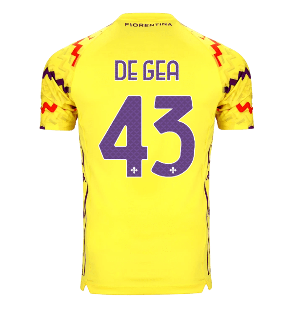 David de Gea Fiorentina 2024/25 Goalkeeper Home Soccer Jersey by Kappa