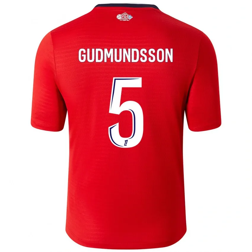 Gabriel Gudmundsson Lille OSC 2024/25 Home Soccer Jersey by New Balance