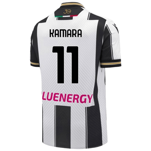 Hassane Kamara Udinese 2024/25 Home Soccer Jersey by Macron
