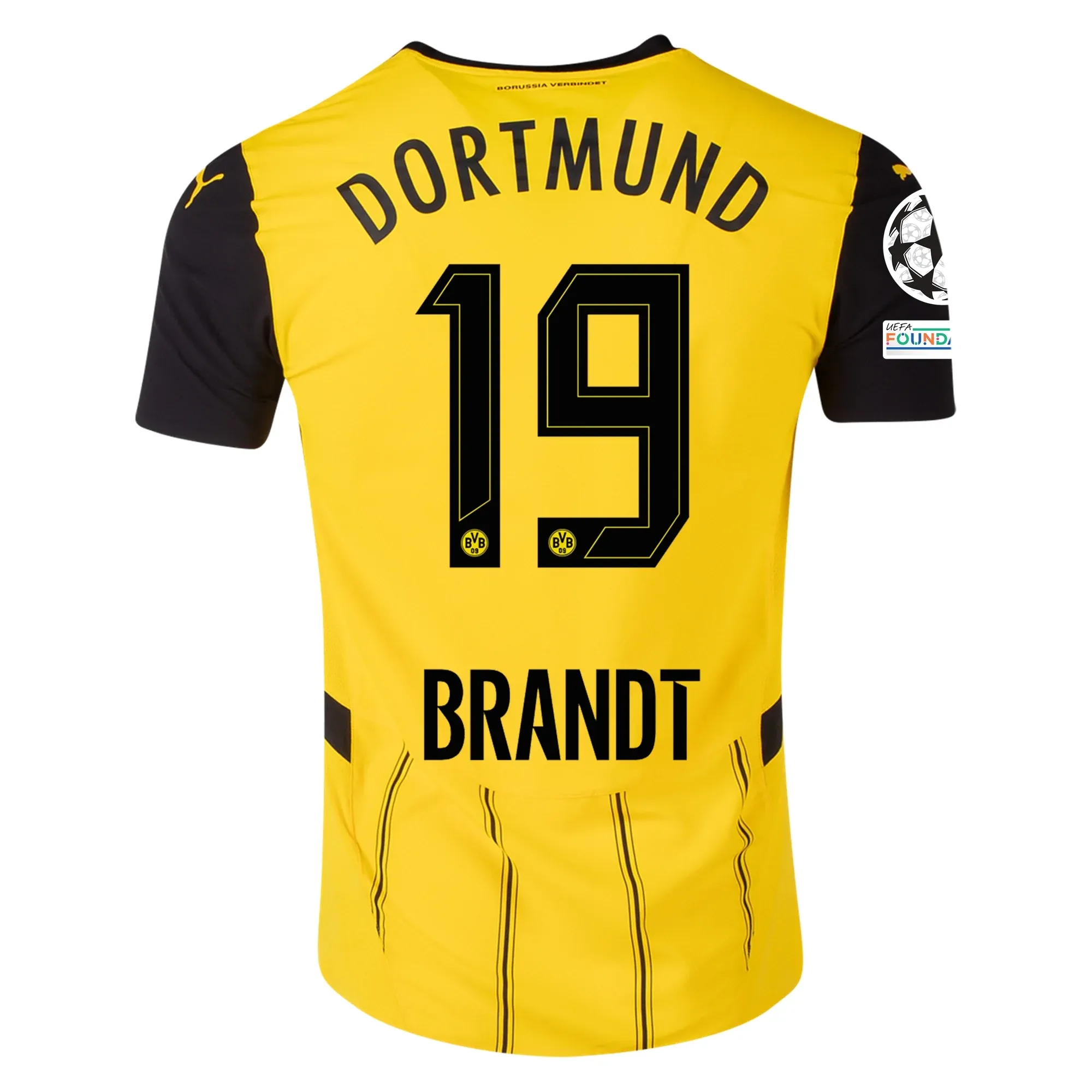 Julian Brandt Borussia Dortmund 2024/25 UCL Home Soccer Jersey by PUMA
