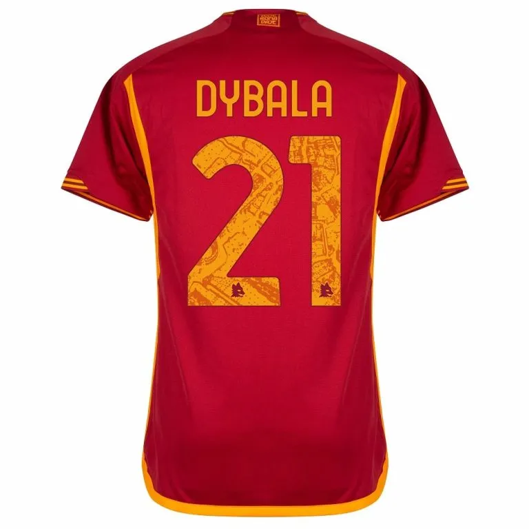 Paulo Dybala AS Roma 2023/24 Home Soccer Jersey by Adidas