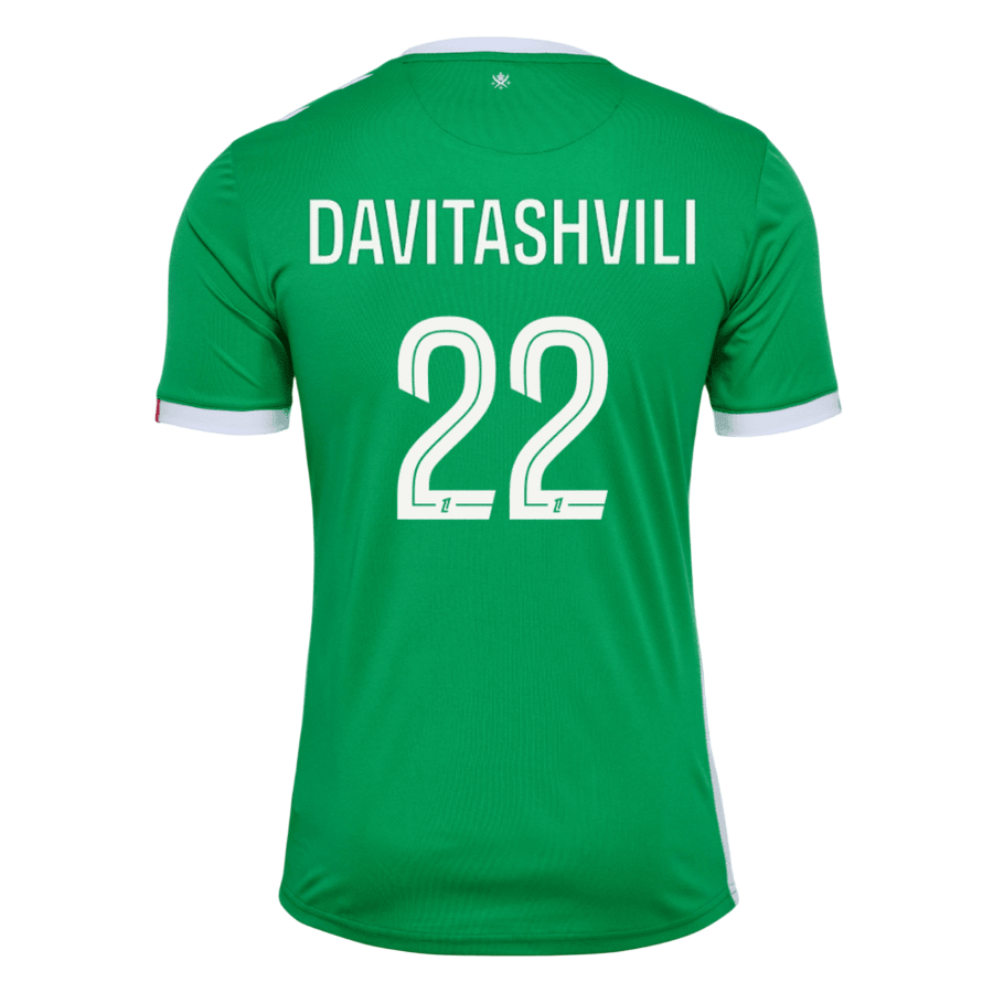 Zuriko Davitashvili AS Saint-Etienne 2024/25 Home Soccer Jersey by Hummel