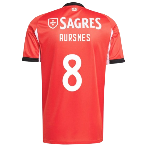 Fredrik Aursnes Benfica 2025/26 Home Soccer Jersey by Adidas