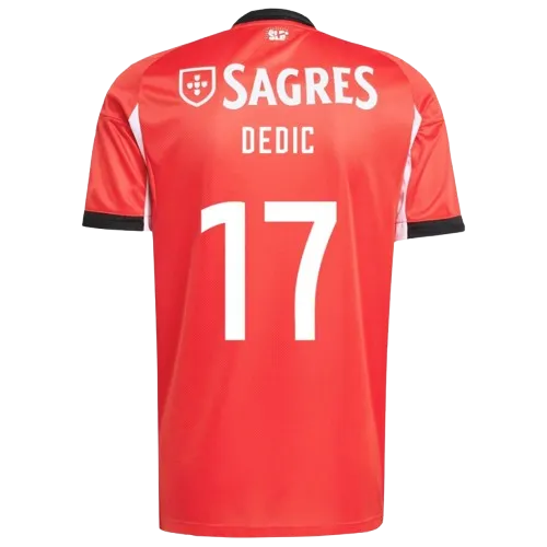 Amar Dedić Benfica 2025/26 Home Soccer Jersey by Adidas