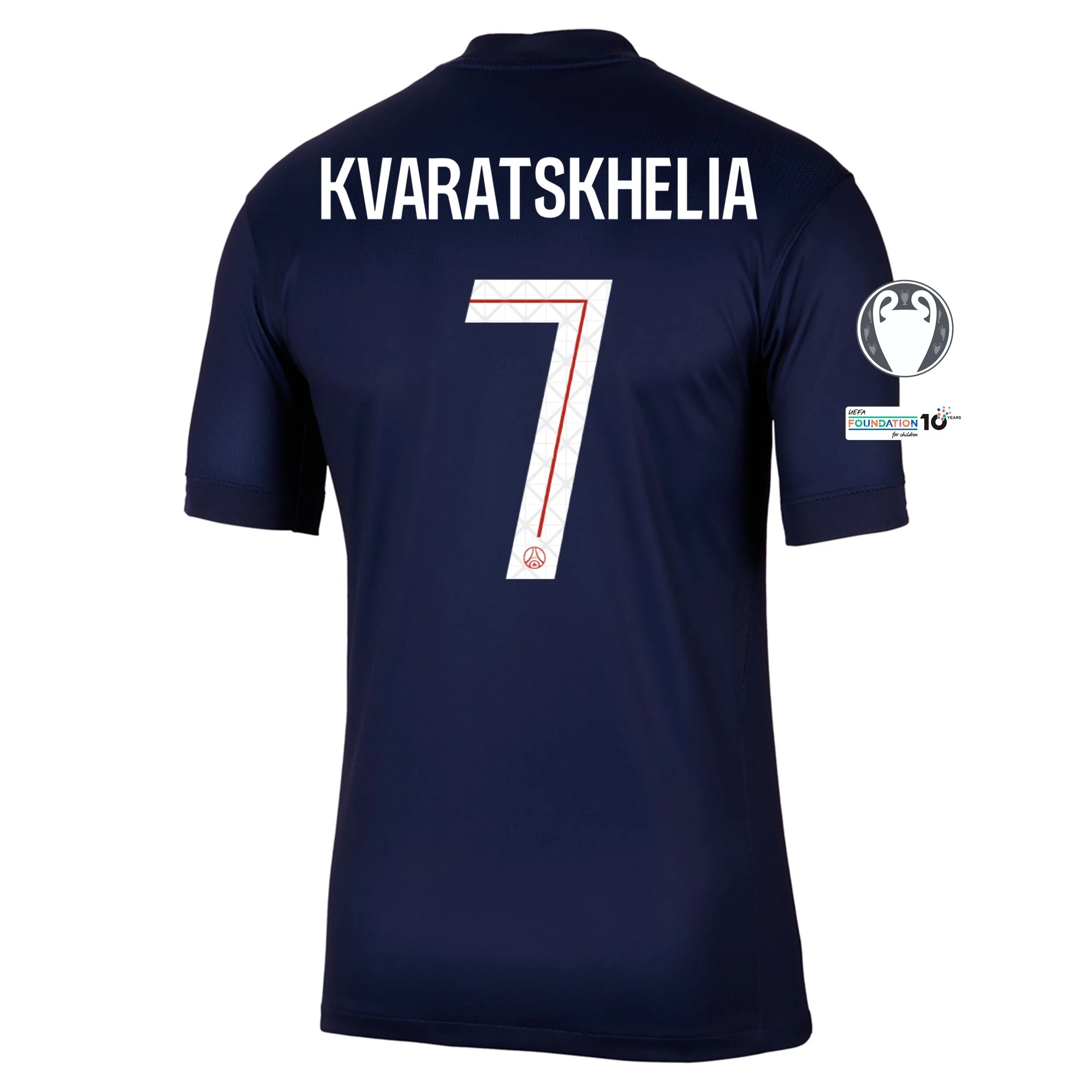 Khvicha Kvaratskhelia Paris Saint-Germain 2025/26 UCL Home Soccer Jersey by Nike