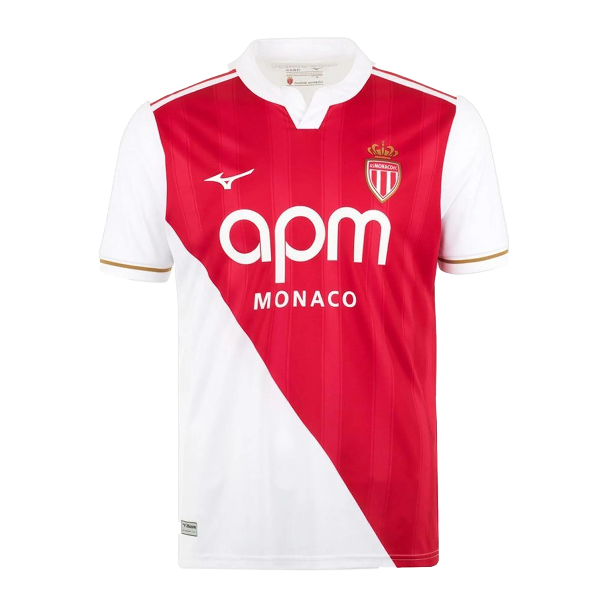 Monaco 2025/26 Home Soccer Jersey by Mizuno