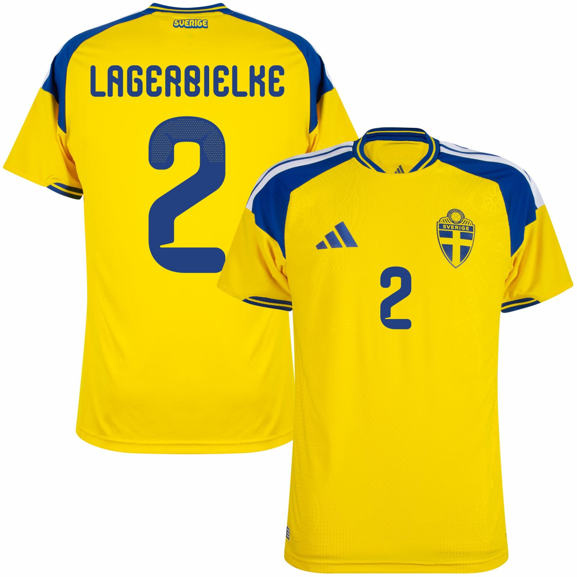 Gustaf Lagerbielke Sweden 2026 Home Soccer Jersey by Adidas