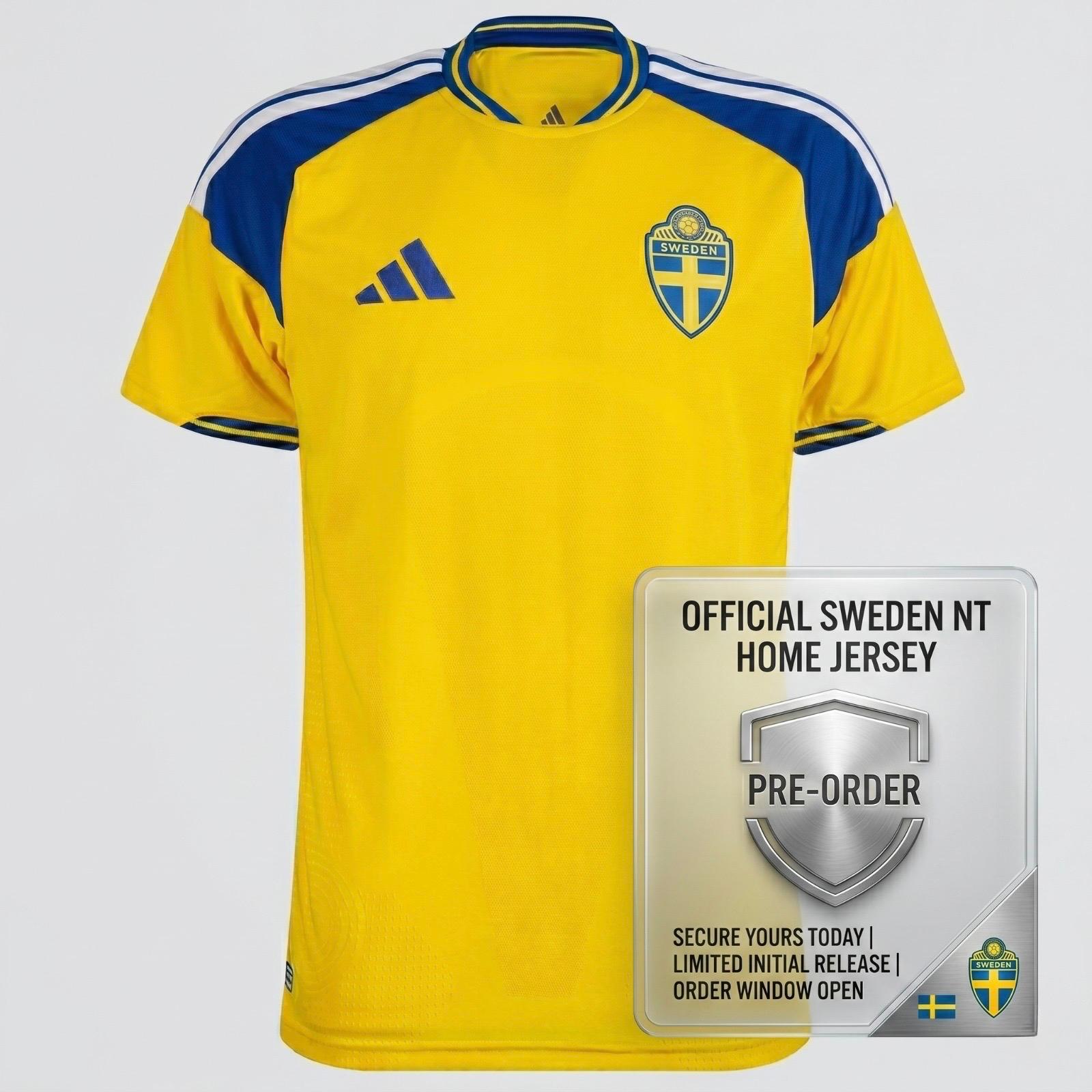 Gabriel Gudmundsson Sweden 2026 Home Soccer Jersey by Adidas ( PRE-ORDER )