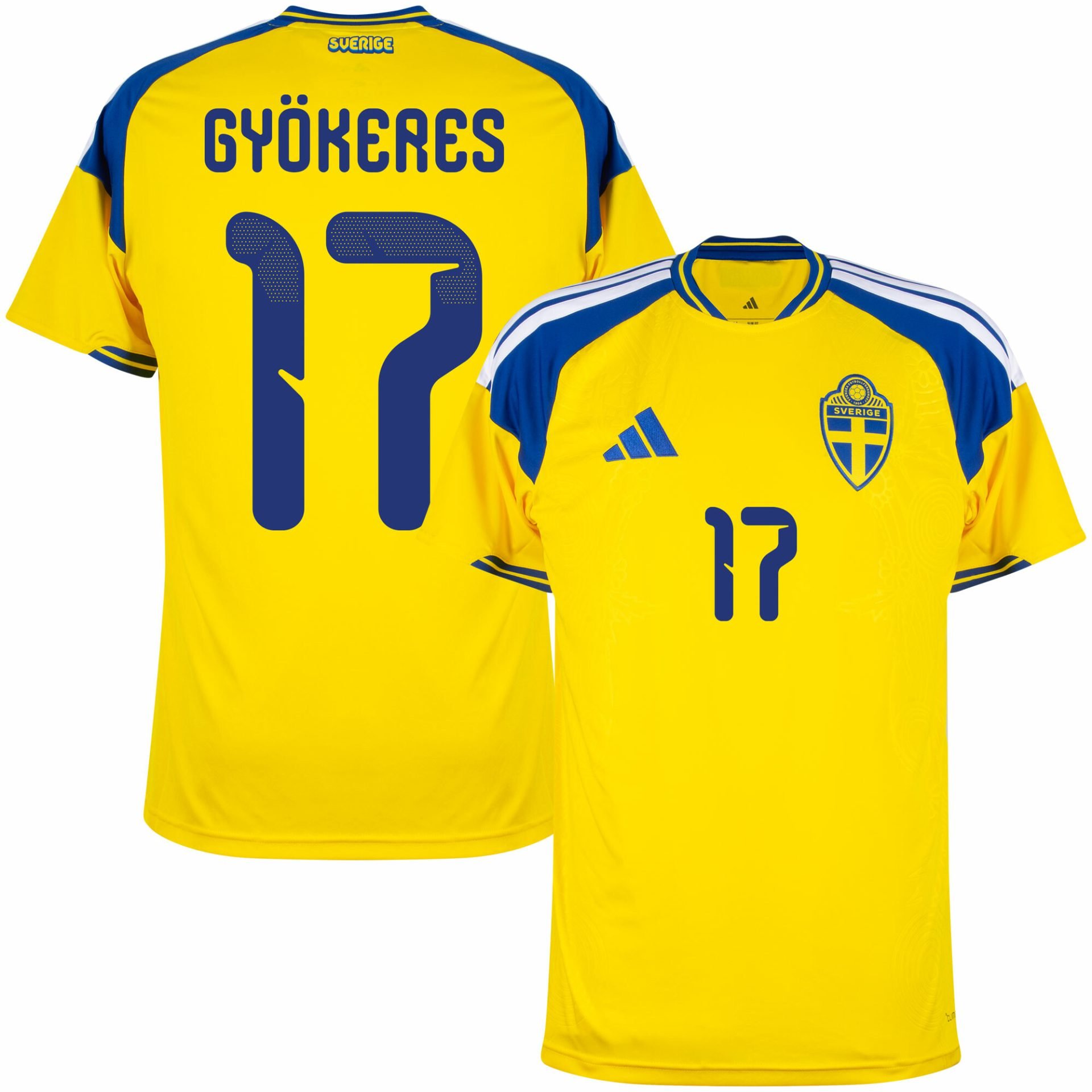 Viktor Gyökeres Sweden 2026 Home Soccer Jersey by Adidas