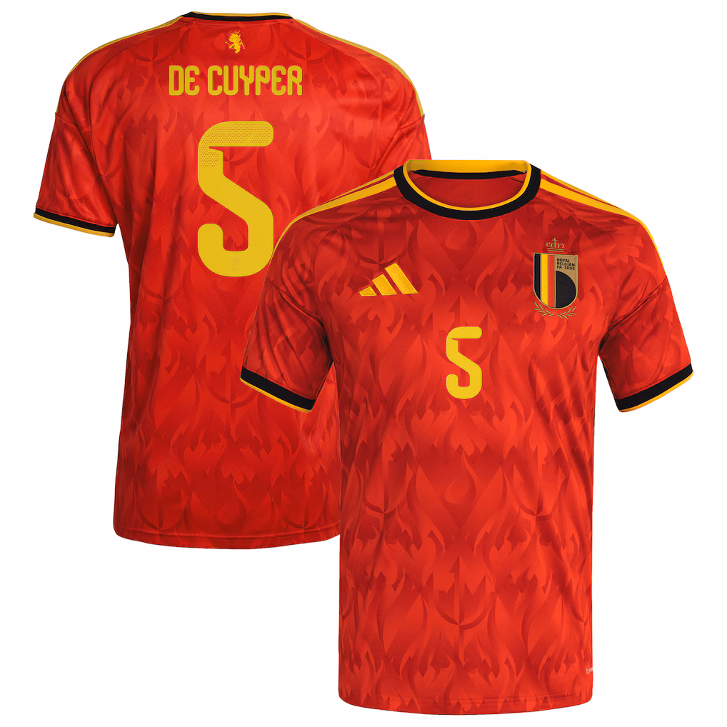 Maxim De Cuyper Belgium 2026 Home Soccer Jersey by Adidas