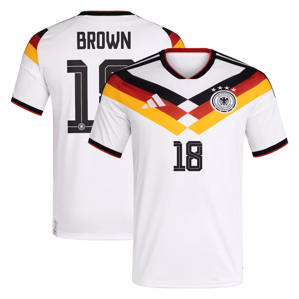 Nathaniel Brown Germany 2026 Home Soccer Jersey by Adidas